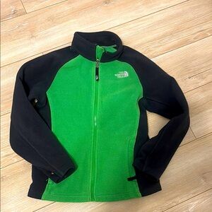 The North Face Kids Green and Black Fleece Jacket